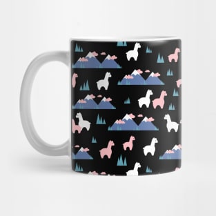 Night Alpaca Garden Pattern Mug